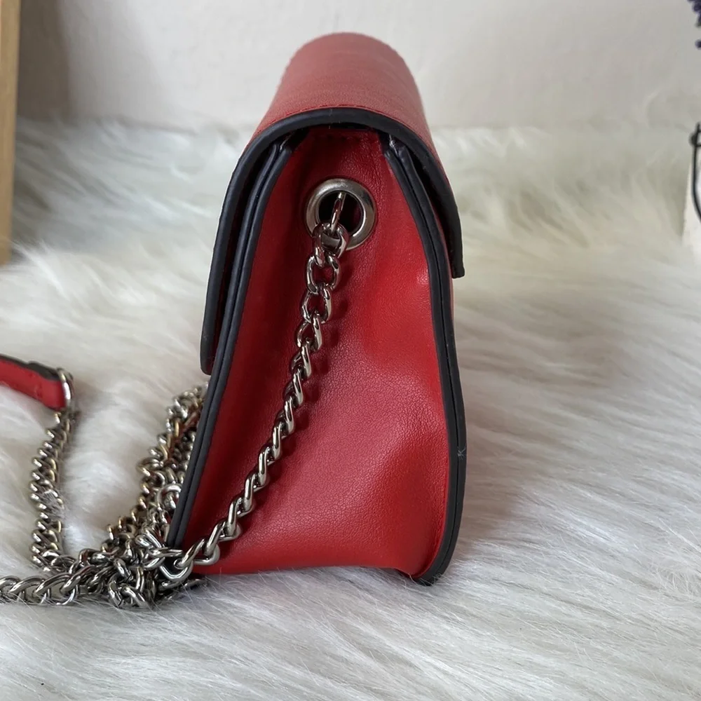 BCBG Red Mini Purse Chain Strap Handbag - Picture 6 of 14
